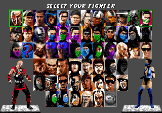 Ultimate Mortal Kombat 3 Character Select | Postcard